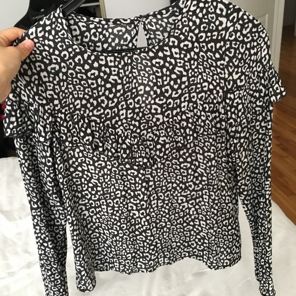 H&M leopard black and white blouse - Picture 1 of 4